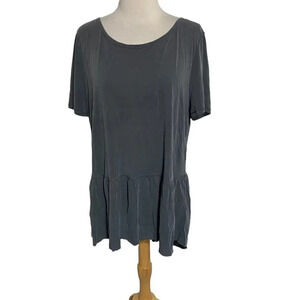 Mote XXL gray short sleeve drop waist modal/polyester‎ blend top